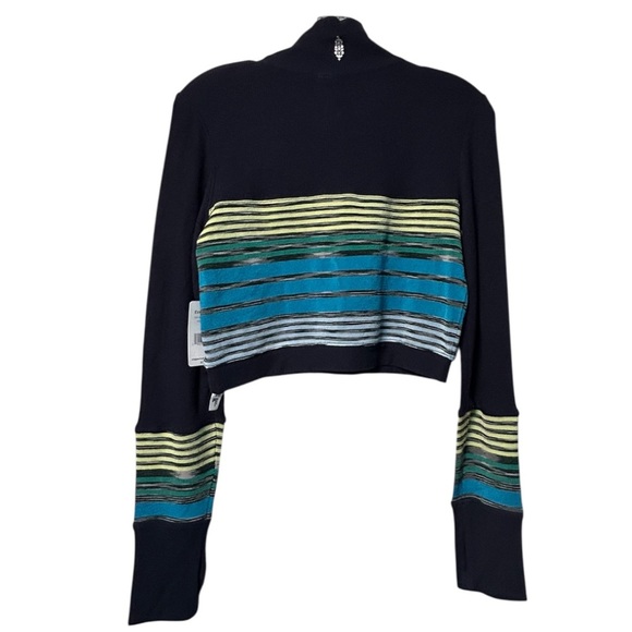 NWT Free People Movement Mountain Momma Striped Cropped Long Sleeve Top - Picture 5 of 10